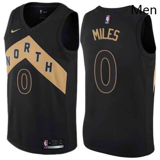 Mens Nike Toronto Raptors 0 CJ Miles Authentic Black NBA Jersey City Edition